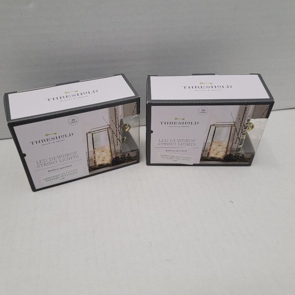 New 2 Threshold Led Dewdrop String Lights Battery Operated 40 lights Gold Bells - Picture 3 of 12